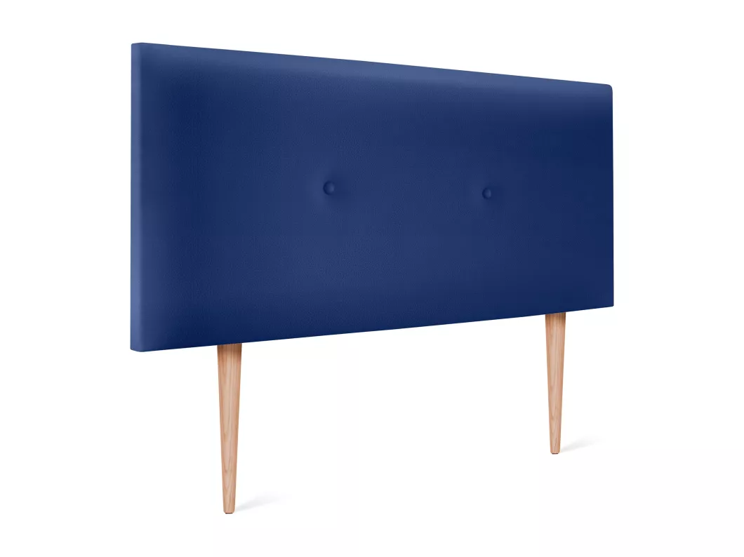 Kauf Unique DHOME Kopfteil aus glattem Kunstleder mit Knöpfen 95x105cm Mit Beinen Betten 90 - Blau