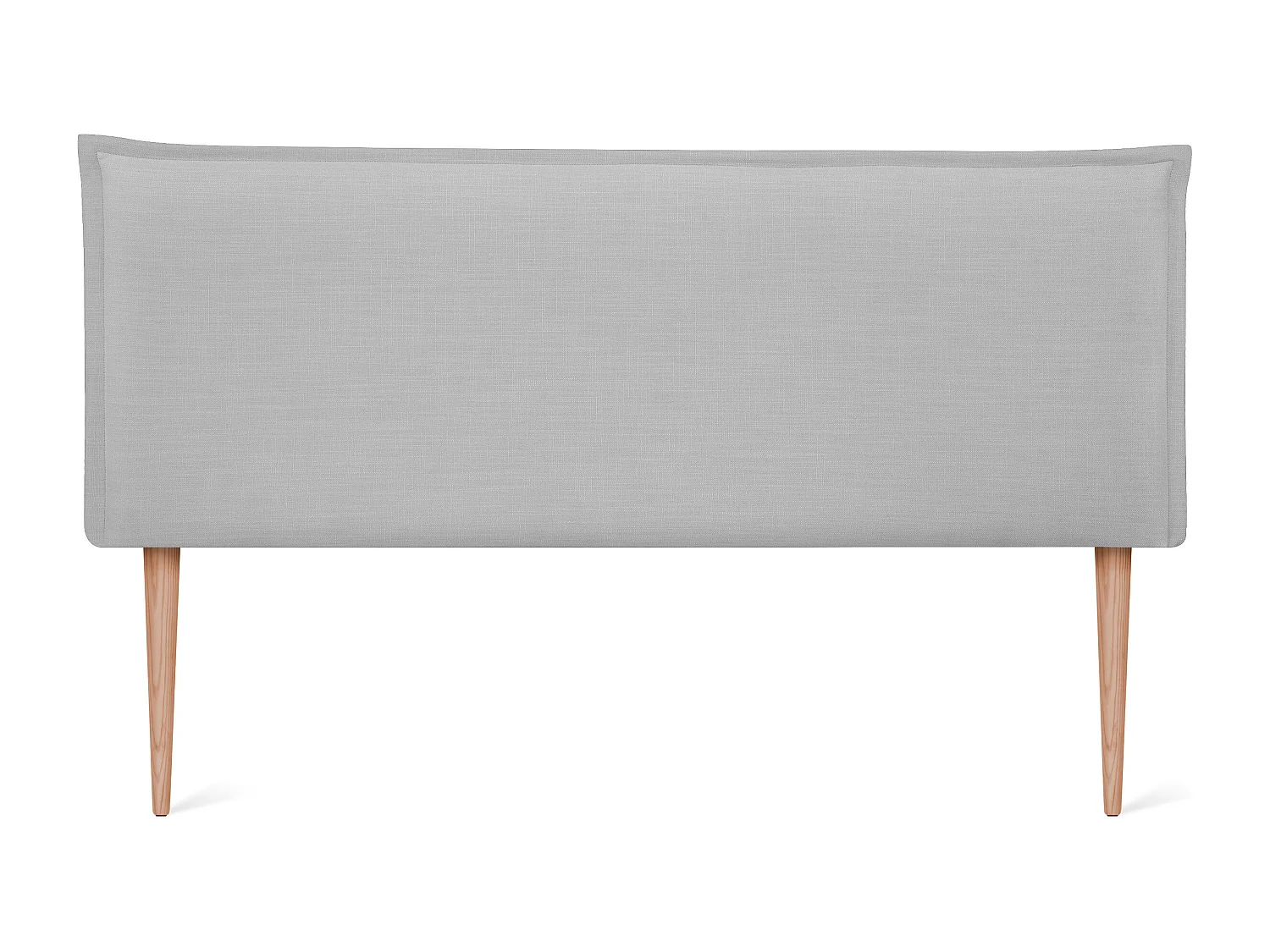 DHOME Tête de lit en lin naturel lisse avec garniture 135x105cm avec pieds Lits 120/135 - Gris clair
