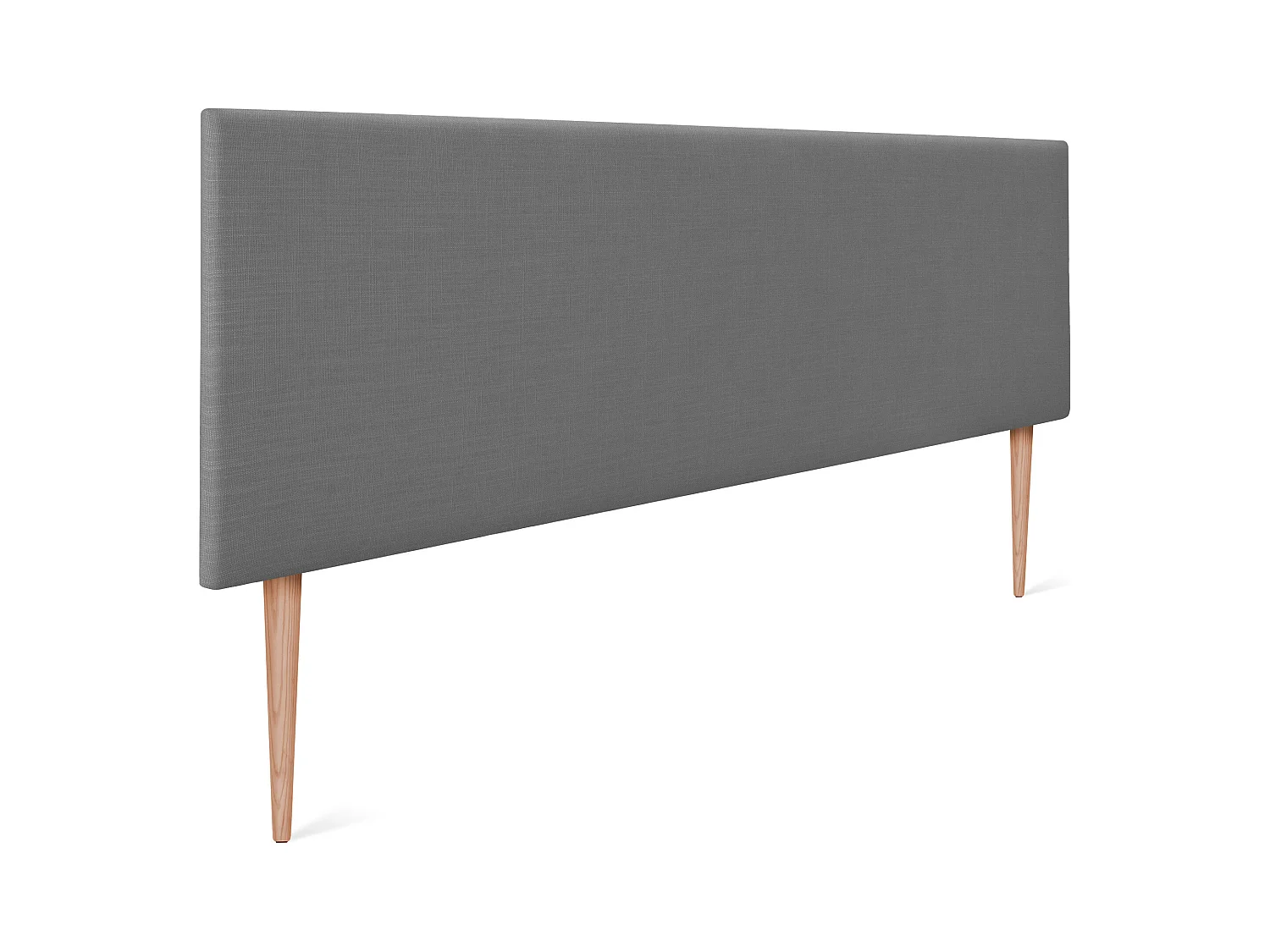 DHOME Tête de lit en lin naturel lisse 150x105cm avec pieds Lits 150 - Gris foncé