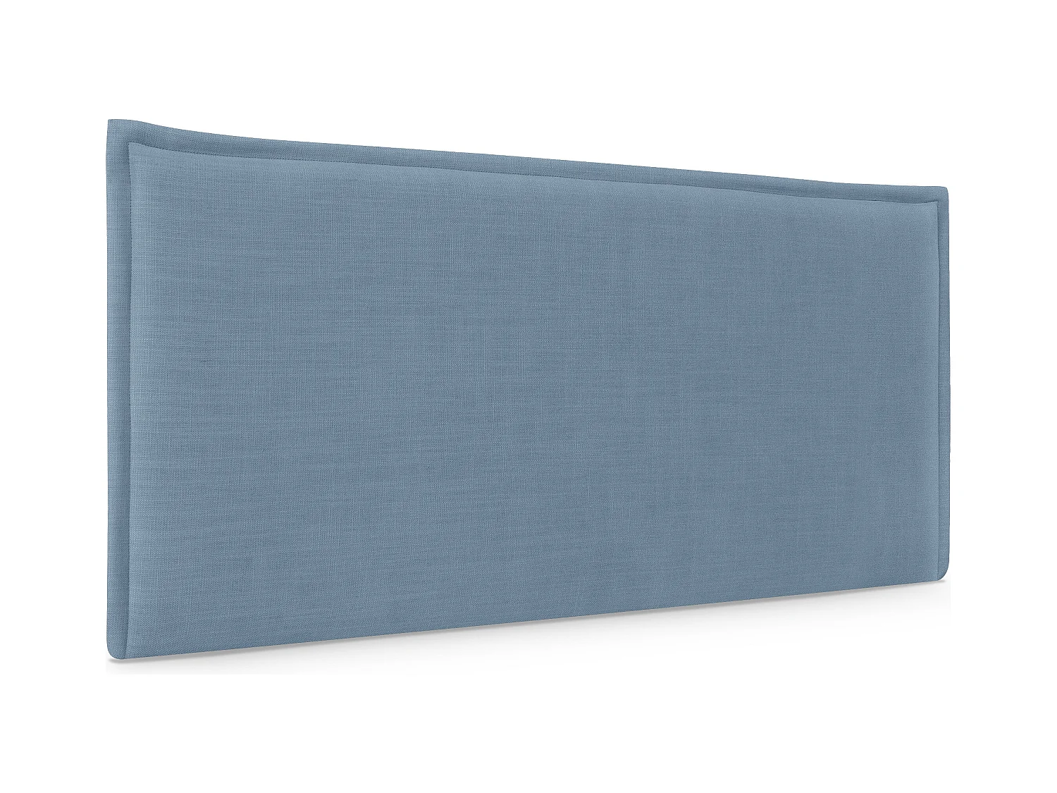 DHOME Tête de lit en lin naturel lisse avec garniture 95x50cm Lits 90 - Bleu