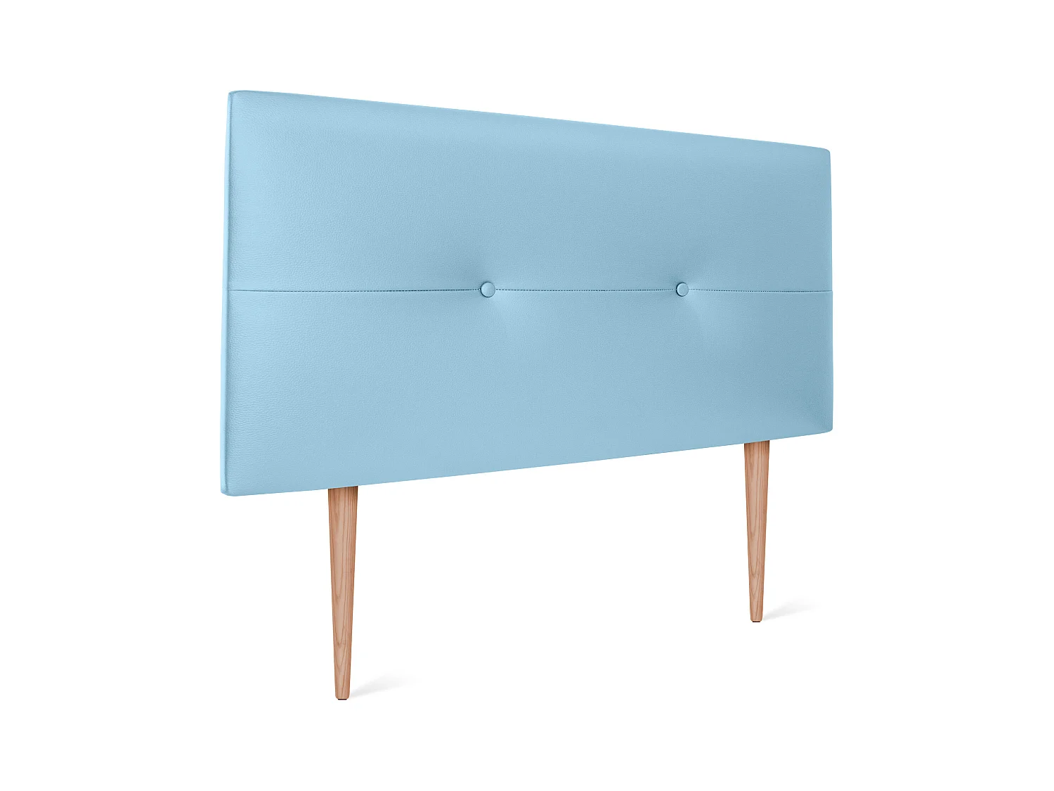DHOME Tête de lit similicuir avec Boutons 105x105cm avec pieds Lits 105 - Bleu Ciel