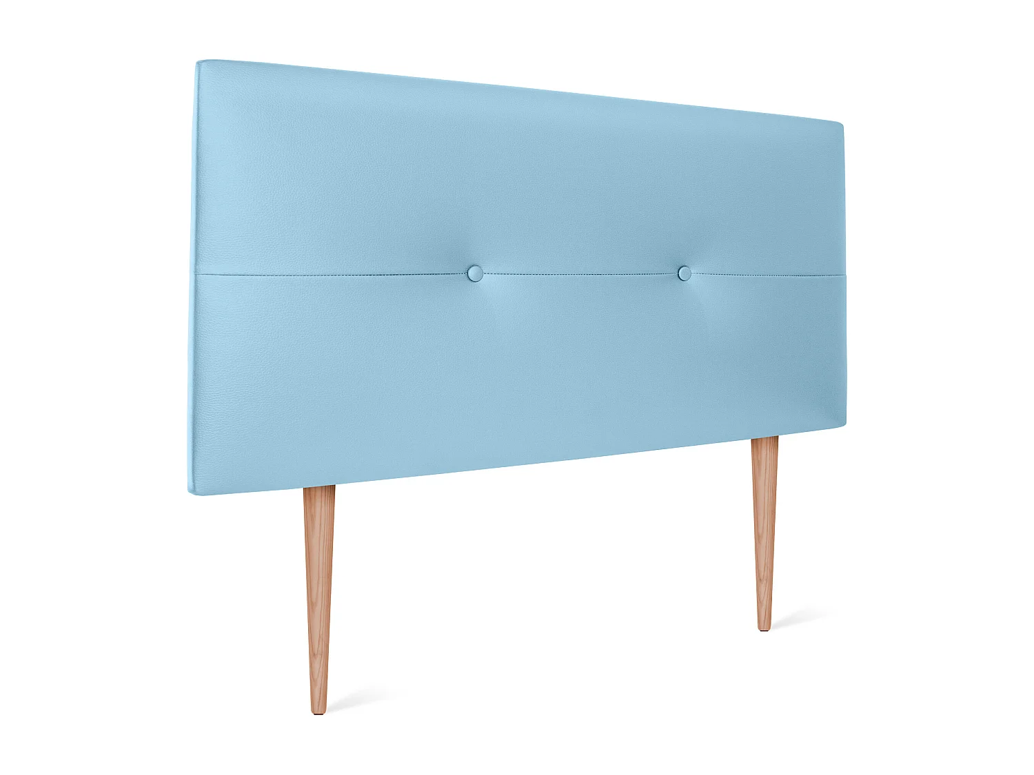 DHOME Tête de lit similicuir avec Boutons 105x105cm avec pieds Lits 105 - Bleu Ciel