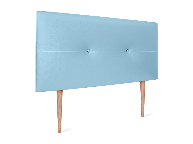 DHOME Tête de lit similicuir avec Boutons 105x105cm avec pieds Lits 105 - Bleu Ciel