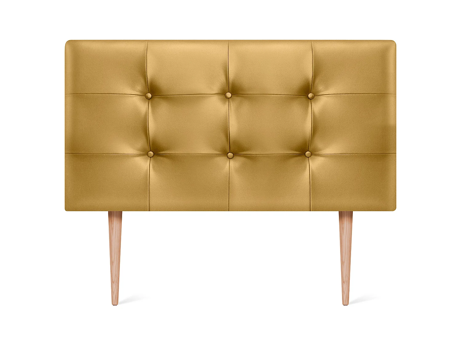 DHOME Tête de Lit en Similicuir Capitonnée 110x115cm avec Pieds Lit 105 - Doré