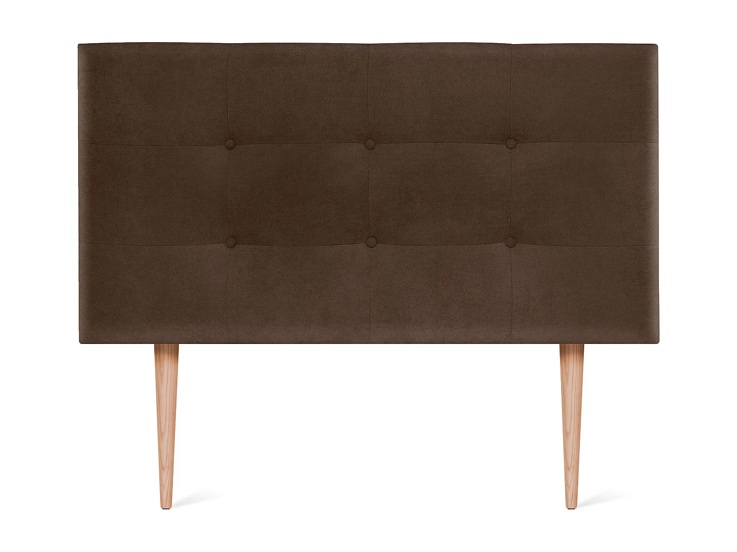 DHOME Aqualine getuftetes Stoffkopfteil 90 x 115 cm mit Bettbeinen 80/90 – Braun