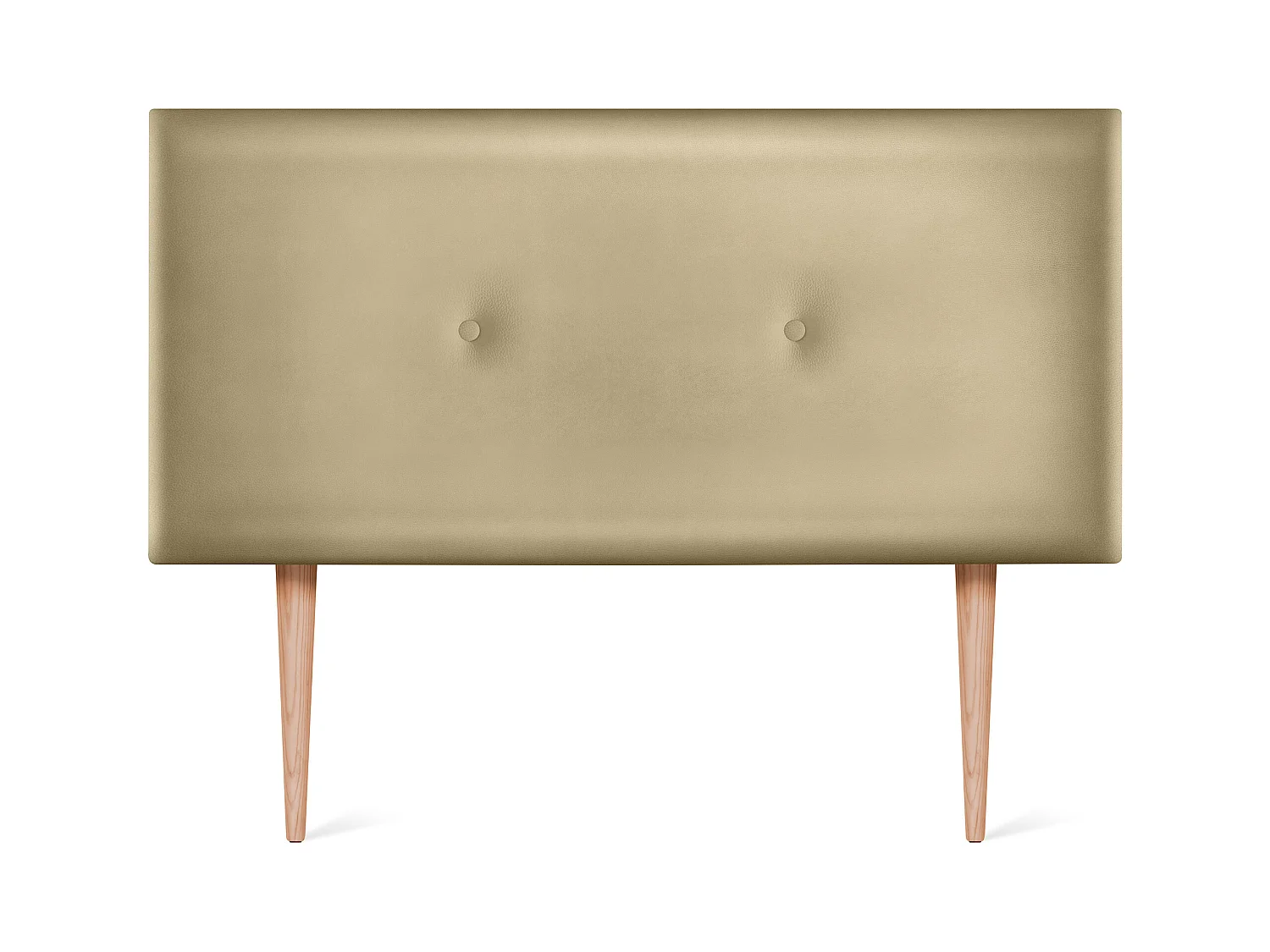 DHOME Tête de lit simili cuir lisse avec Boutons 110x105cm avec pieds Lits 105 - Champagne