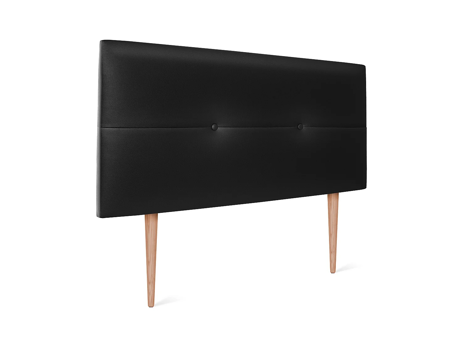 DHOME Tête de lit similicuir avec Boutons 110x105cm avec pieds Lits 105 - Noir