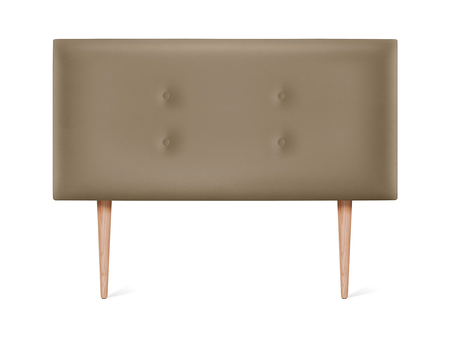 DHOME Kopfteil aus Kunstleder mit 2 Reihen Knöpfen 90x105cm Mit Beinen Betten 80/90 - Hellbraun