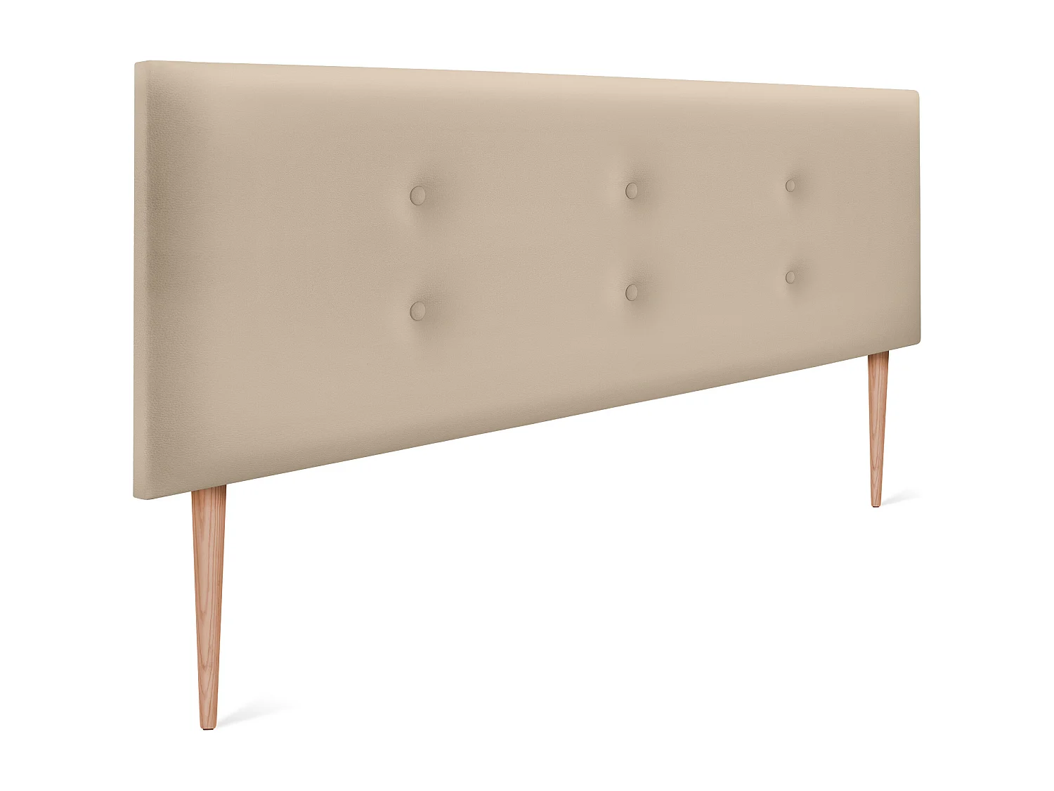 DHOME Kopfteil aus Kunstleder mit 2 Reihen Knöpfen 160x105cm Mit Beinen Betten 150/160 - Beige