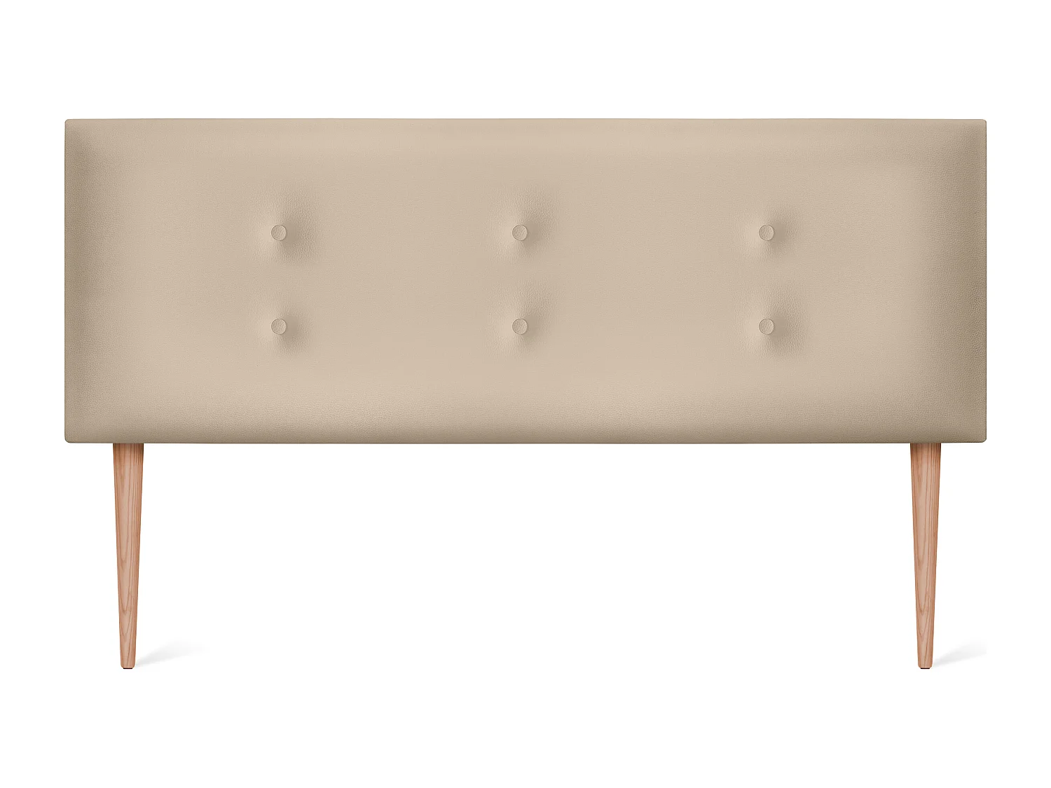 DHOME Kopfteil aus Kunstleder mit 2 Reihen Knöpfen 160x105cm Mit Beinen Betten 150/160 - Beige