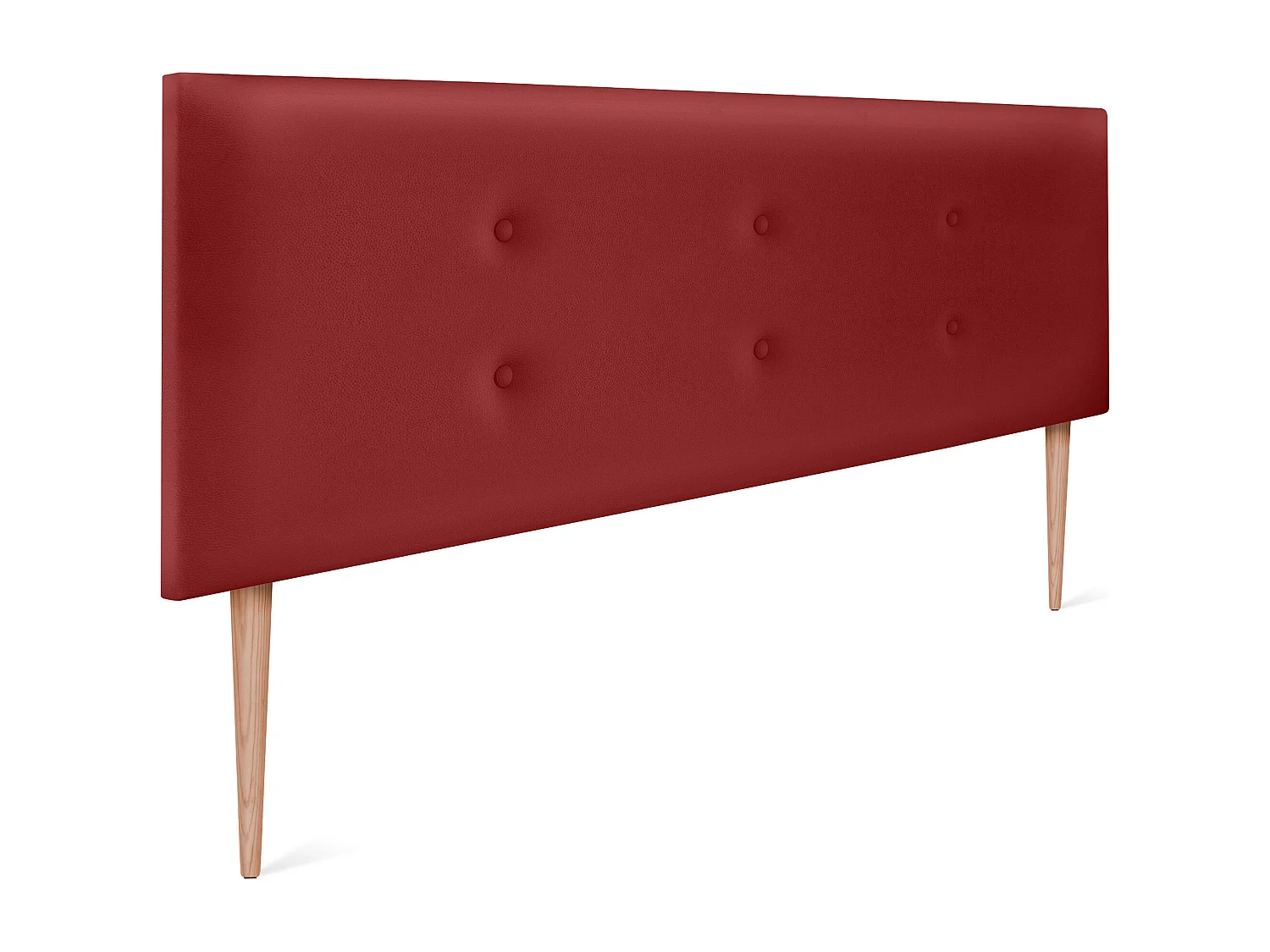 DHOME Kunstleer Hoofdbord met 2 Rijen Knopen 145x105cm met Bedpoten 135/140 - Rood