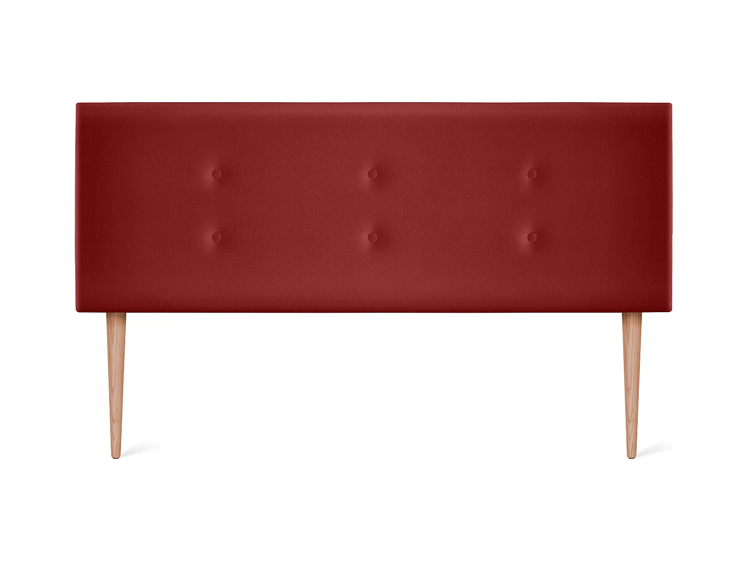 DHOME Tête de lit similicuir avec 2 rangées de boutons 145x105cm avec pieds Lits 135/140 - Rouge