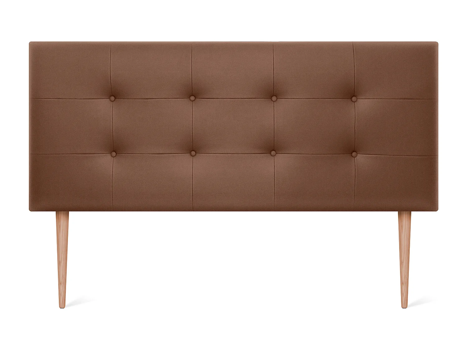 DHOME Testiera capitonnè in ecopelle 135x115 cm con gambe letto 120/135 - Argilla