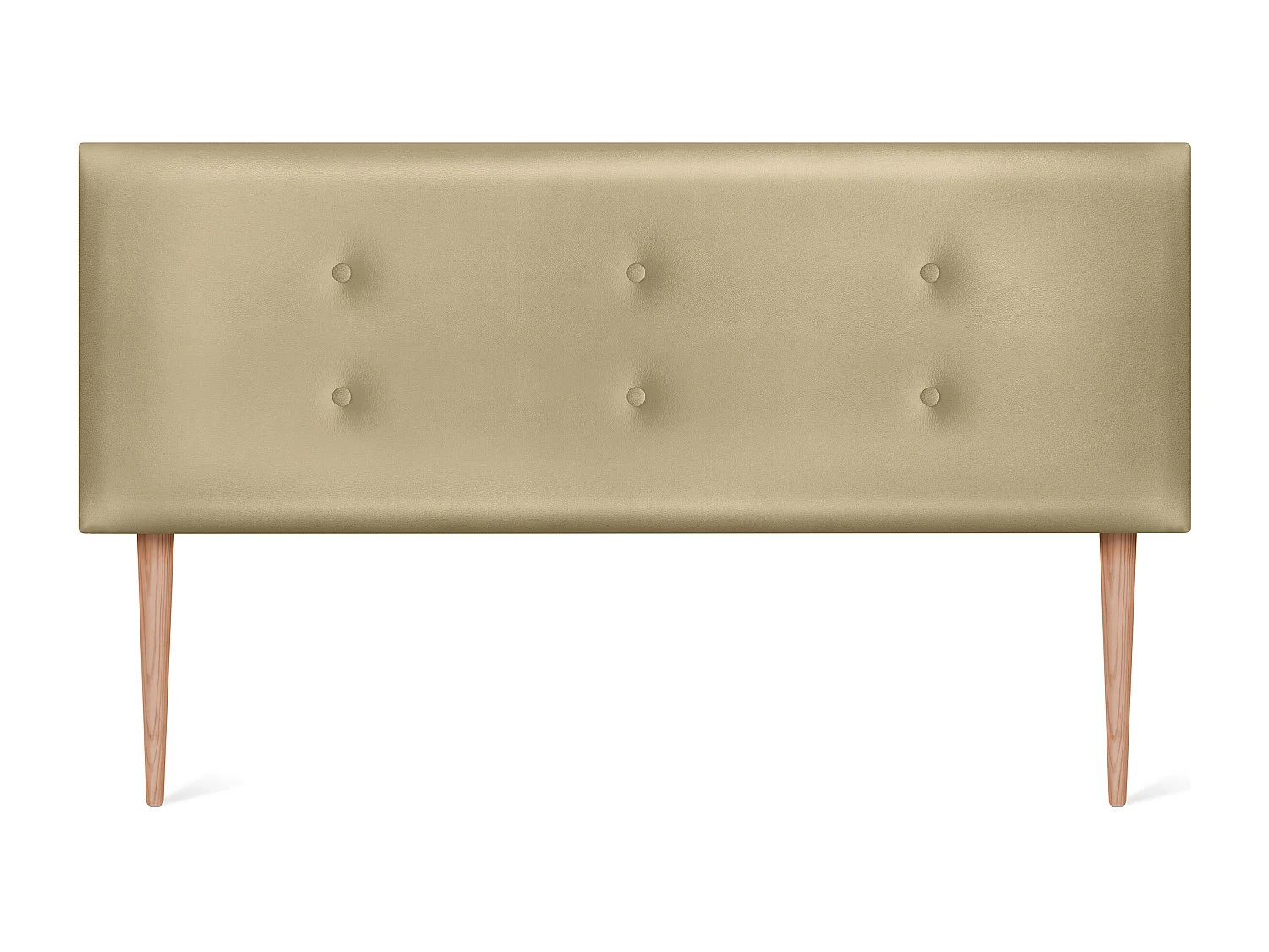 DHOME Kunstleer hoofdeinde met 2 rijen knopen 150x105cm met bedpoten 150 - Champagne