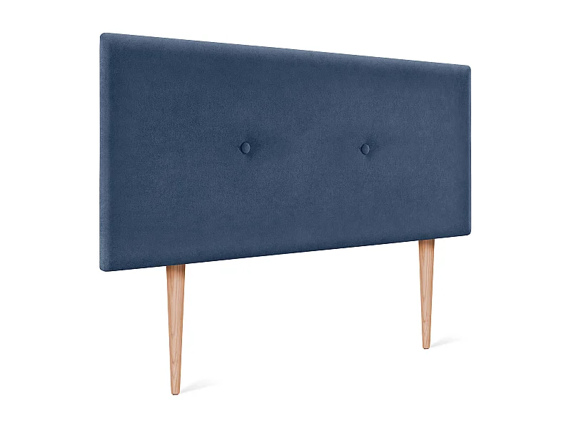 DHOME Tête de lit en tissu Aqualine lisse avec Boutons 90x105cm avec pieds Lits 80/90 - Bleu