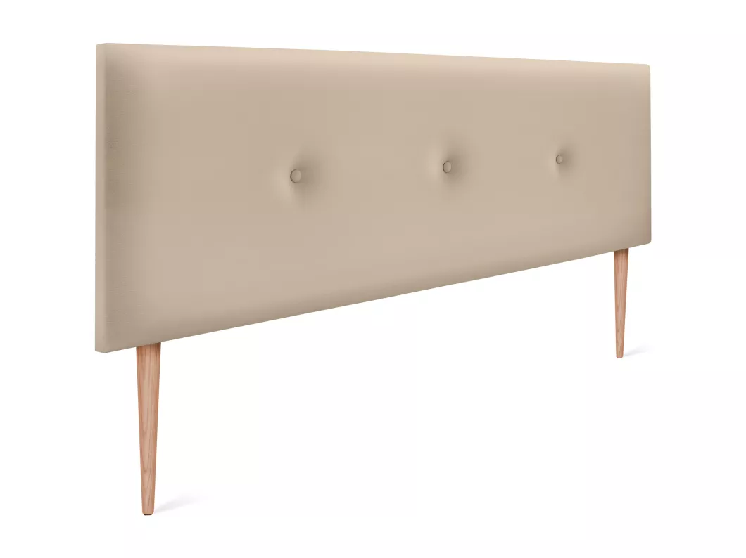 Kauf Unique DHOME Kopfteil aus glattem Kunstleder mit Knöpfen 135x105cm Mit Beinen Betten 120/135 - Beige