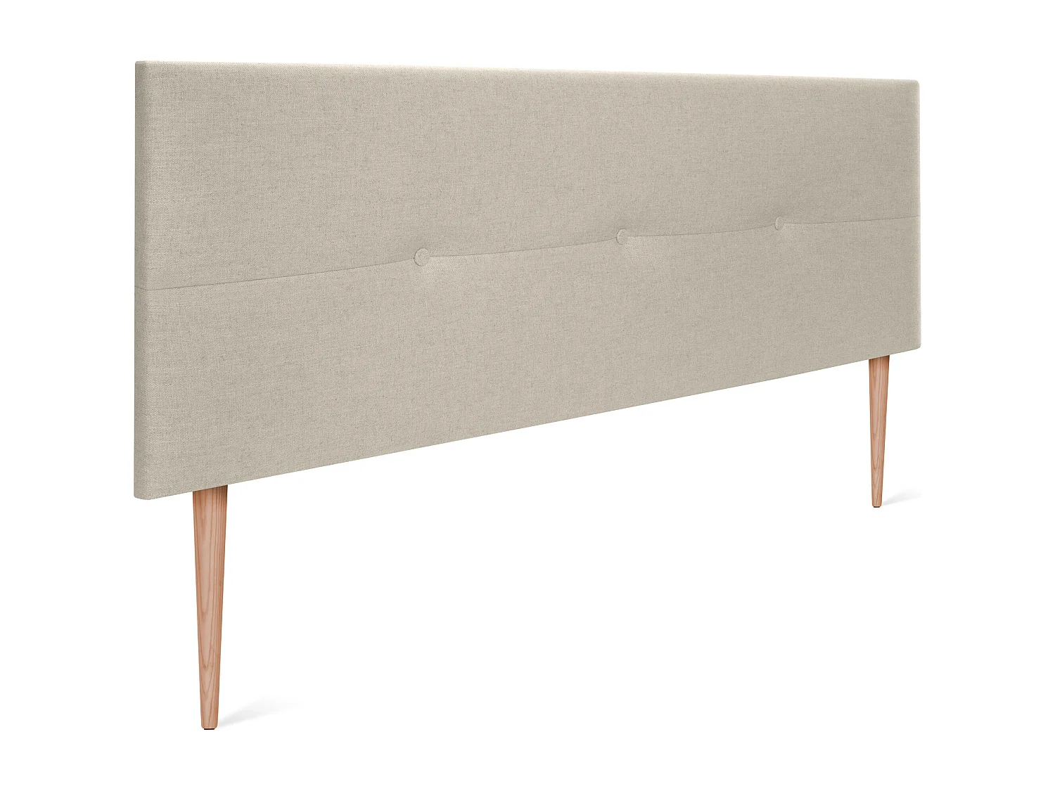 DHOME Tête de lit en lin naturel avec Boutons 135x105cm avec pieds Lits 120/135 - Beig
