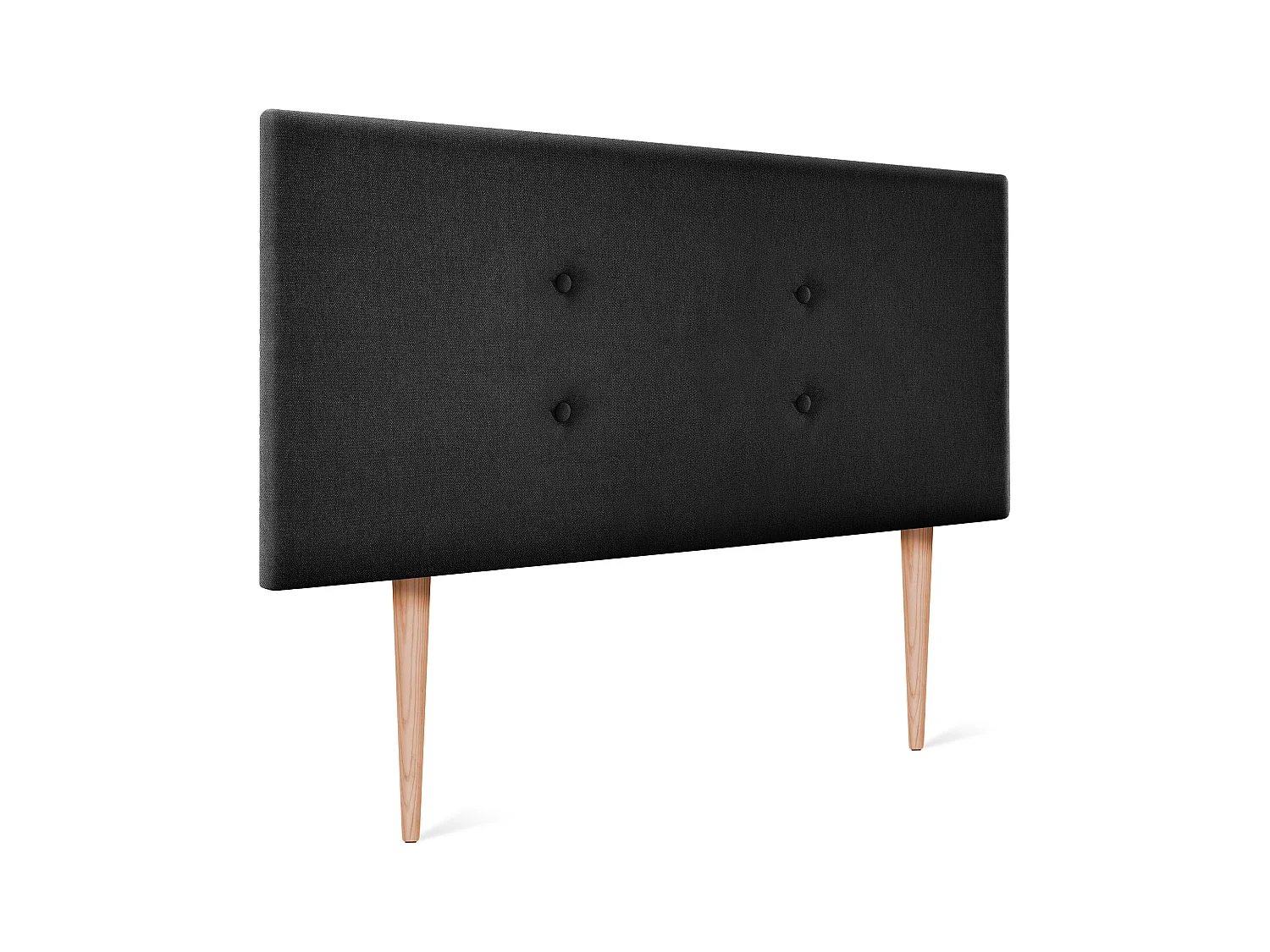 DHOME Tête de lit en tissu Aqualine avec 2 rangées de boutons 90x105cm avec pieds Lits 80/90 - Noir
