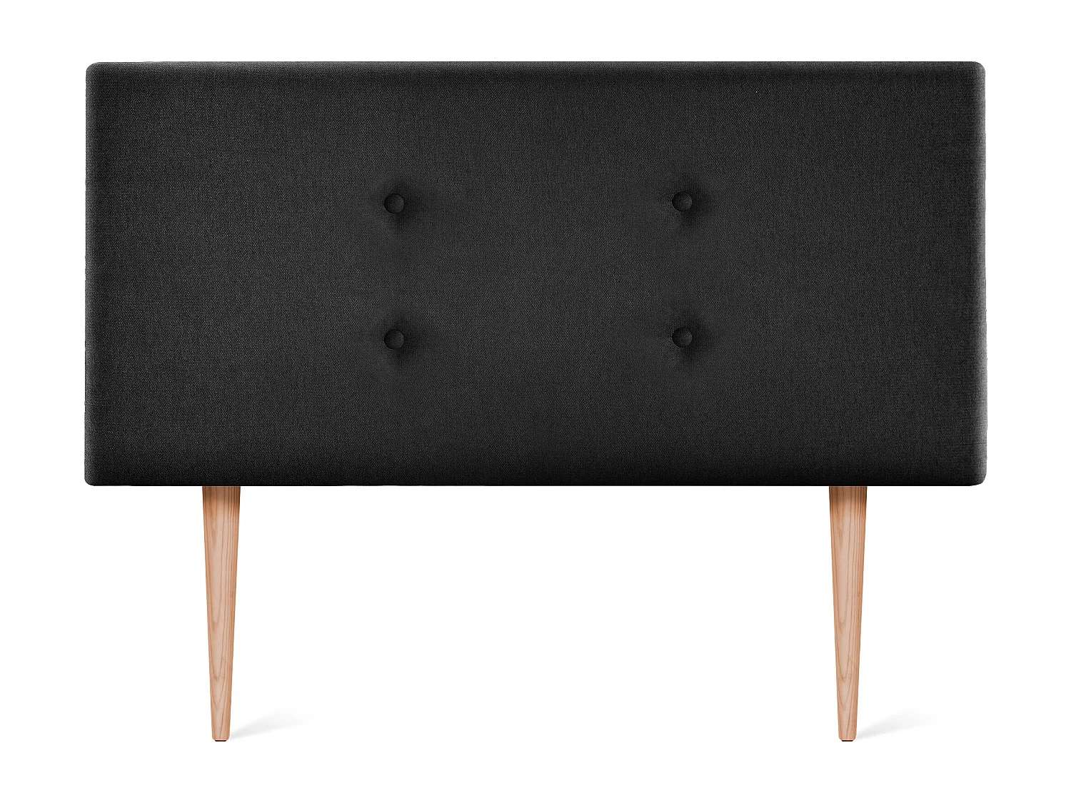 DHOME Testiera in de Tessuto Aqualine con 2 file di Bottoni 90x105cm Con le gambe Letti 80/90 - Nero