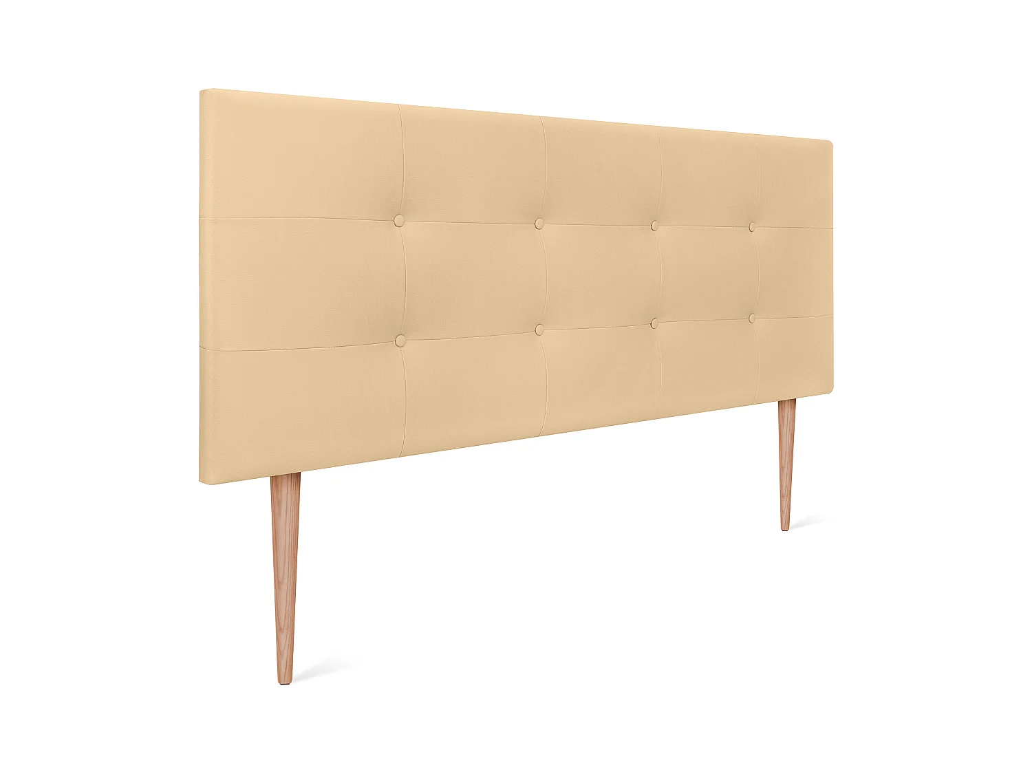 DHOME Tête de Lit en Similicuir Capitonnée 160x115cm avec Pieds Lit 150/160 - Vanille