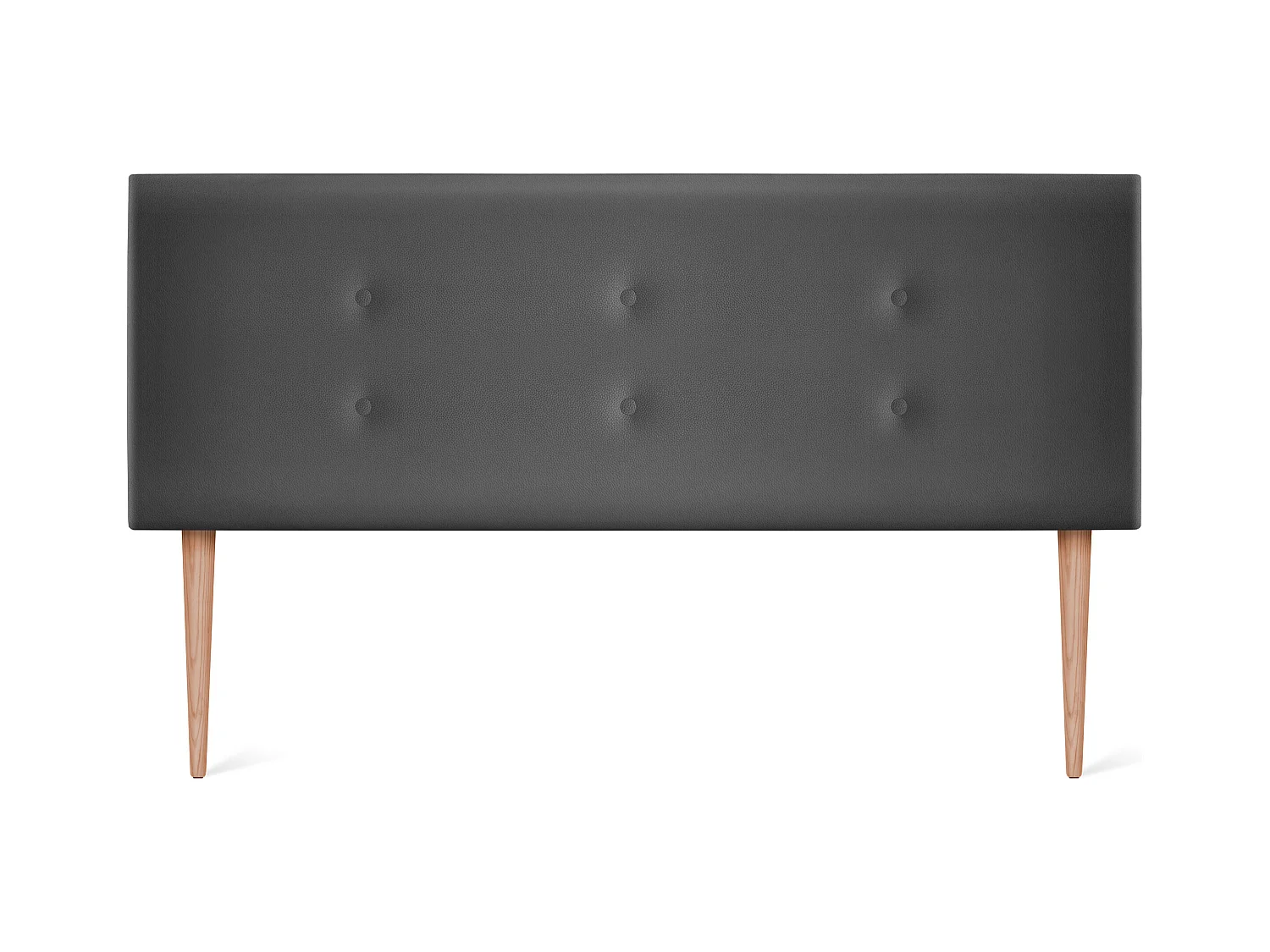 DHOME Kunstleer Hoofdbord met 2 Rijen Knopen 150x105cm met Bedpoten 150 - Grijs