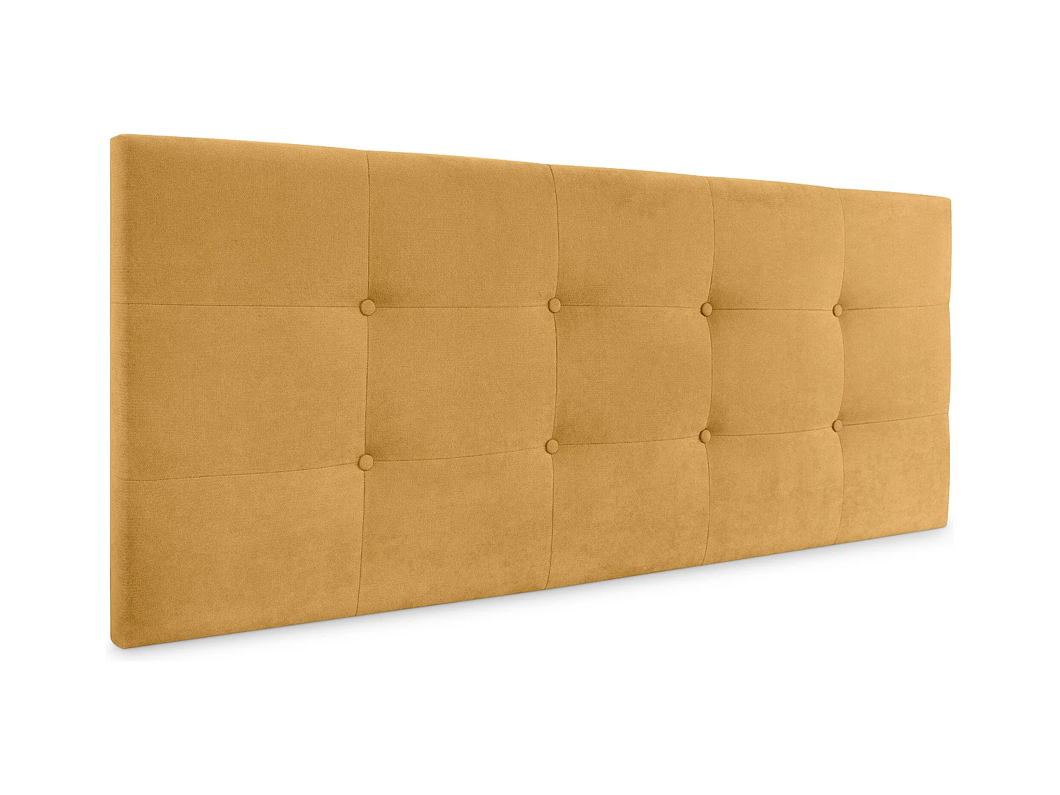 DHOME Tête de lit en tissu Aqualine Capitoné 135x60cm Lits 120/135 - Moutarde