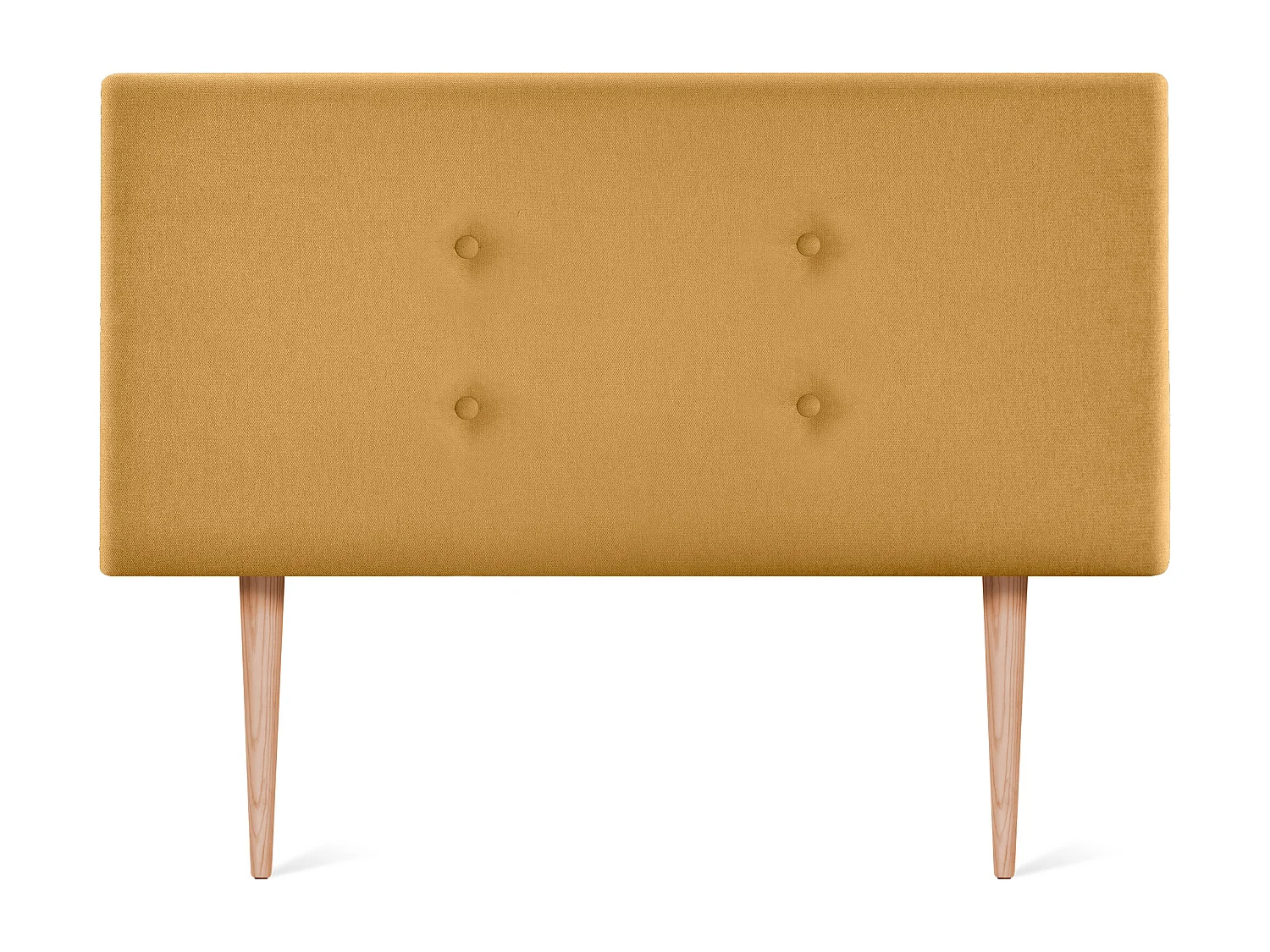 DHOME Tête de lit en tissu Aqualine avec 2 rangées de boutons 90x105cm avec pieds Lits 80/90 - Moutarde