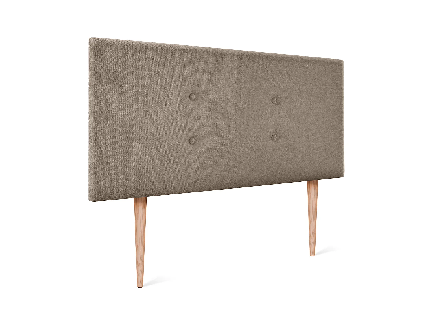 DHOME Tête de lit en tissu Aqualine avec 2 rangées de boutons 90x105cm avec pieds Lits 80/90 - Terre