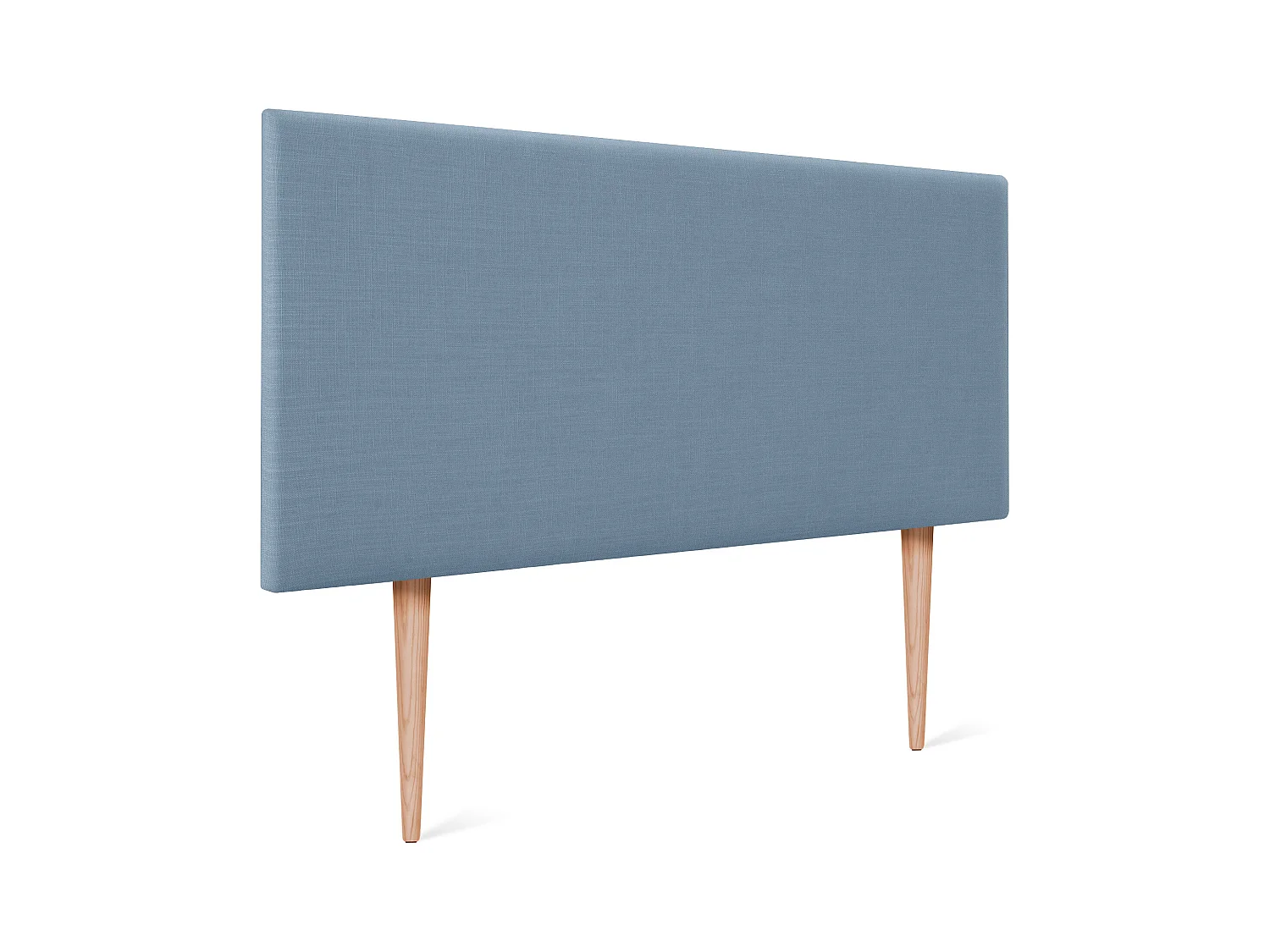 DHOME Schlichtes Kopfteil aus Naturleinen 110x105cm Mit Beinen Betten 105 - Blau