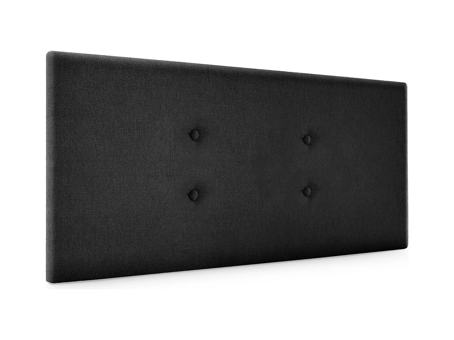 DHOME Tête de lit en tissu Aqualine avec 2 rangées de boutons 110x50cm Lits 105 - Noir