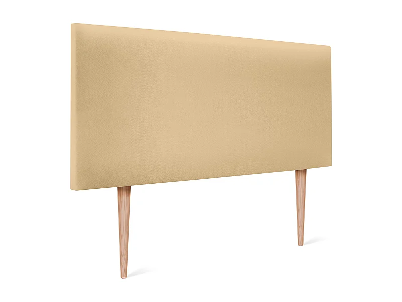 DHOME Kopfteil aus glattem Kunstleder 110x105cm Mit Beinen Betten 105 - Vanille