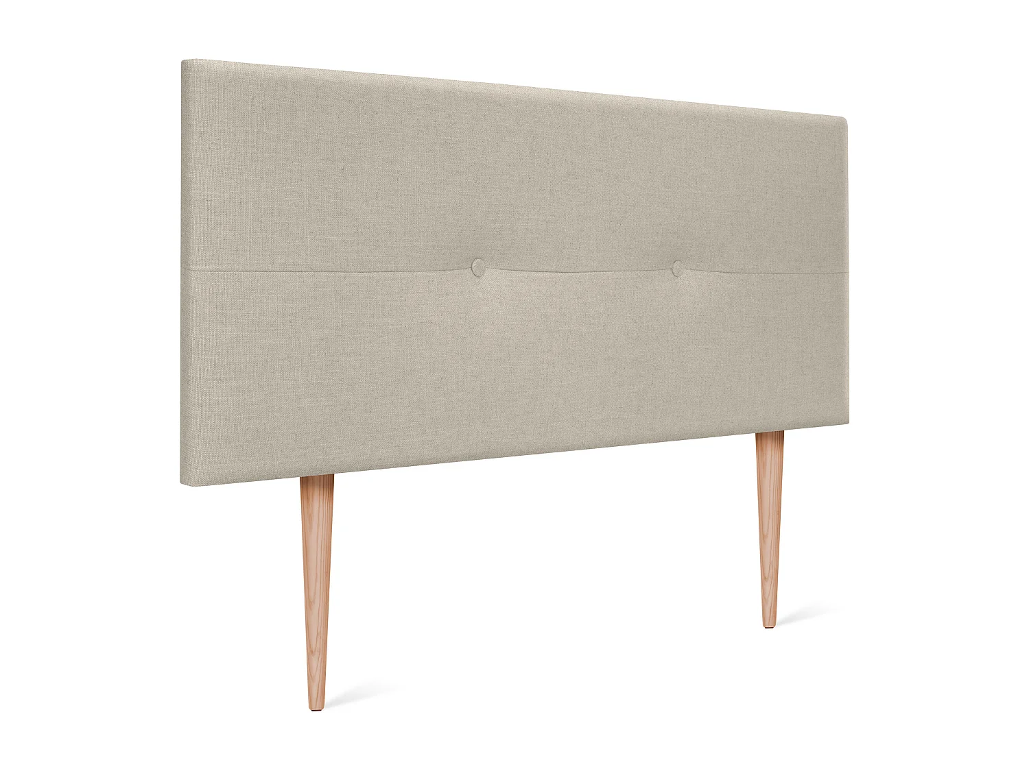 DHOME Kopfteil aus Naturleinen mit Knöpfen 105x105cm Mit Beinen Betten 105 - Beige
