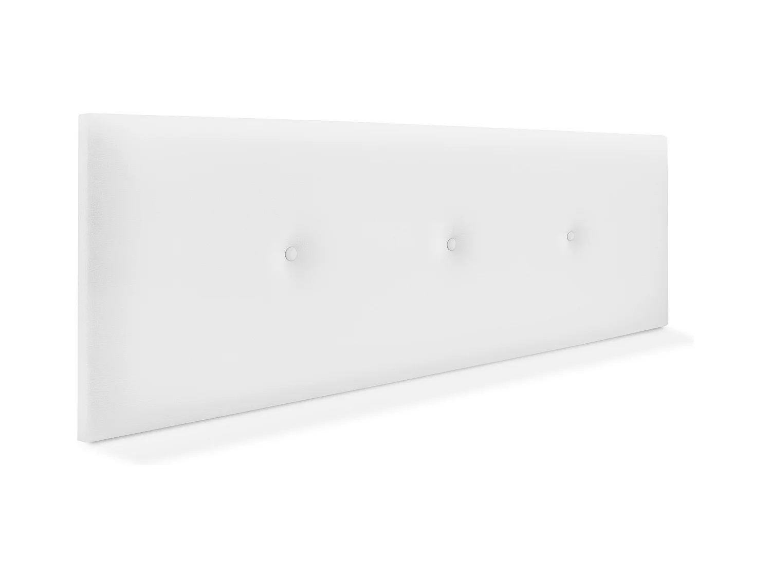 DHOME Kopfteil aus glattem Kunstleder mit Knöpfen 150x50cm Betten 150 - Weiß