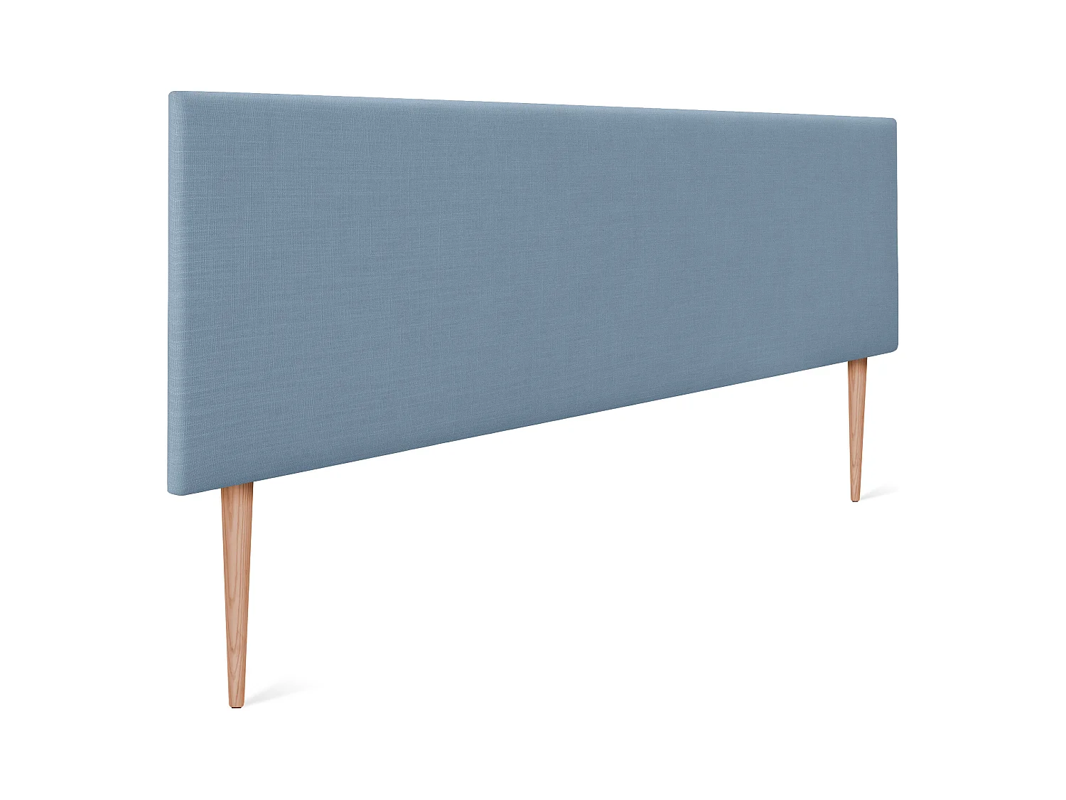 DHOME Tête de lit en lin naturel lisse 145x105cm avec pieds Lits 135/140 - Bleu