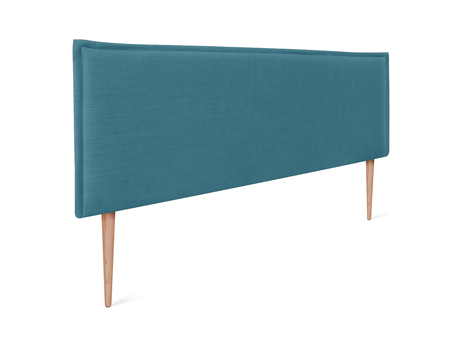 DHOME Tête de lit en lin naturel lisse avec garniture 160x105cm avec pieds Lits 150/160 - Turquoise