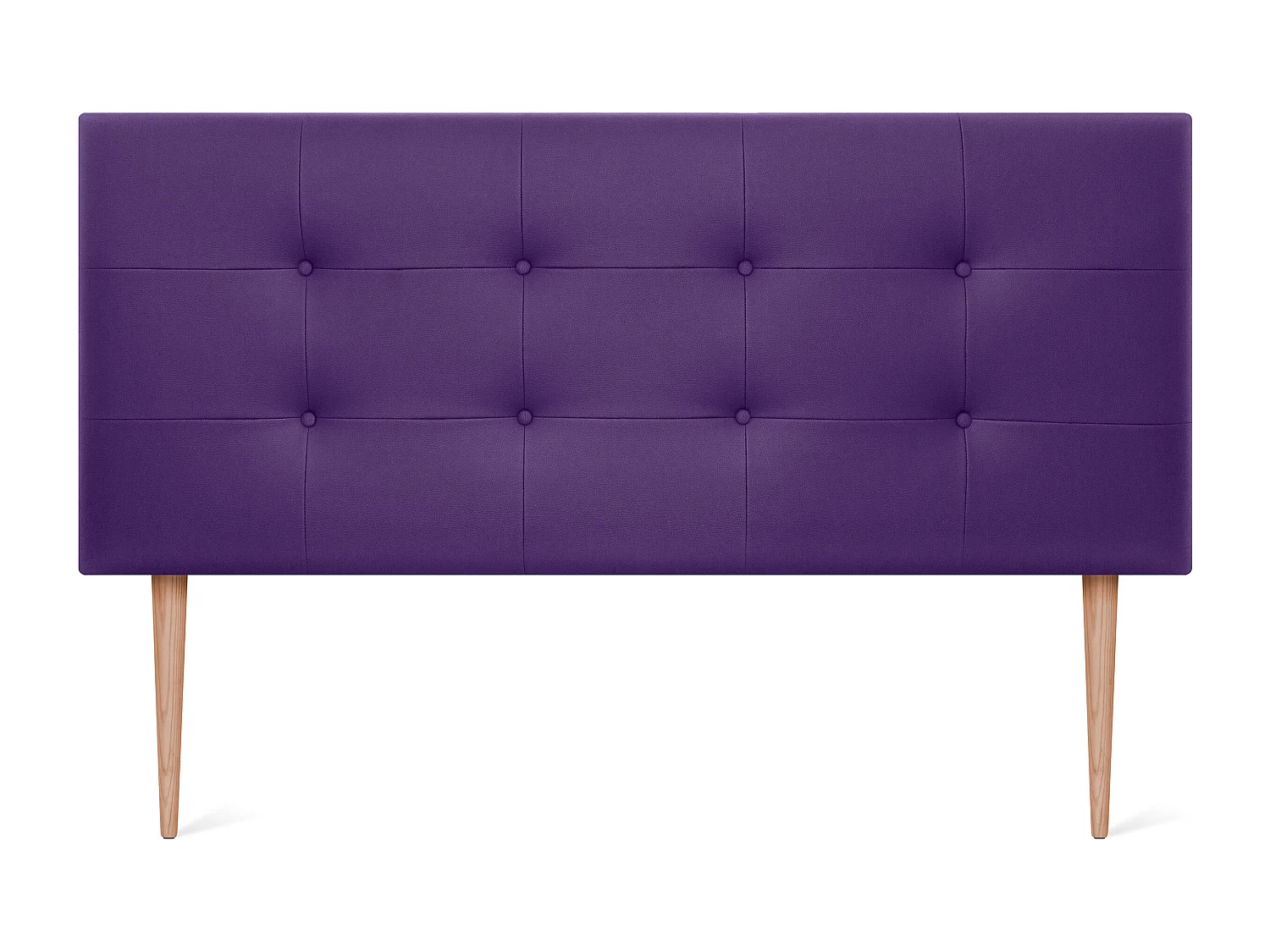 DHOME getuftetes Kunstleder-Kopfteil 135 x 115 cm mit Bettbeinen 120/135 – Lila