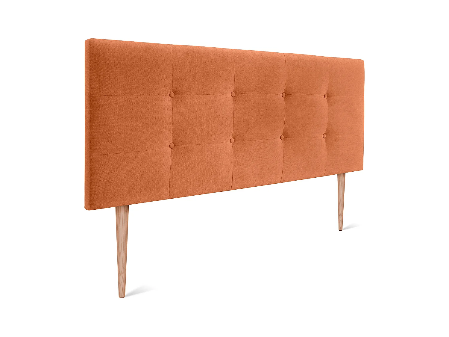 DHOME Tête de lit en tissu Aqualine Capitoné 160x115cm avec pieds Lits 150/160 - Orange