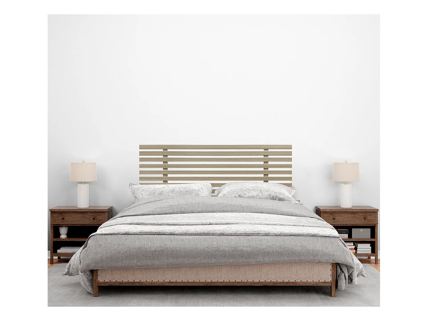 DHOME Tête de lit en bois recyclé DM Style Japonais 110x46cm Lits 105 - Bois Naturel