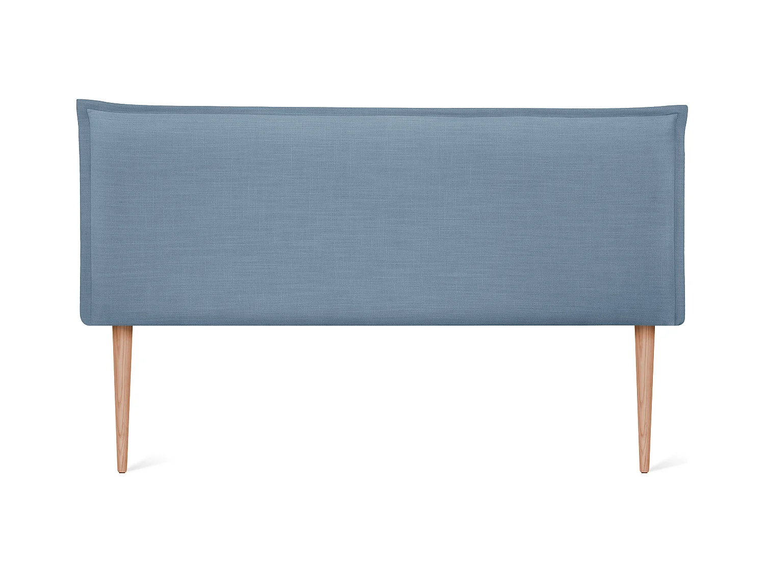 DHOME Tête de lit en lin naturel lisse avec garniture 150x105cm avec pieds Lits 150 - Bleu