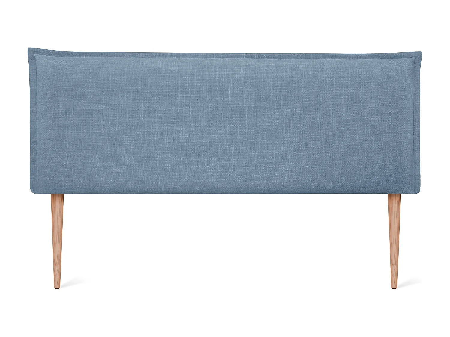 DHOME Tête de lit en lin naturel lisse avec garniture 150x105cm avec pieds Lits 150 - Bleu