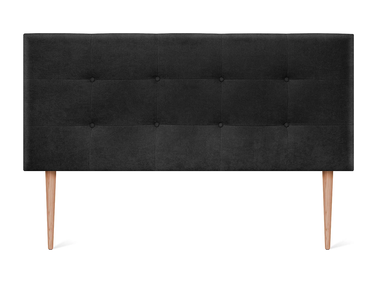 DHOME Tête de lit en tissu Aqualine Capitoné 160x115cm avec pieds Lits 150/160 - Noir