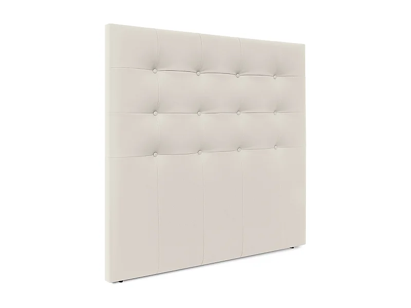 DHOME Cabeceira de  Couro sintético Capitoné Até o chão 160x120cm Camas 150/160 - Osso Branco