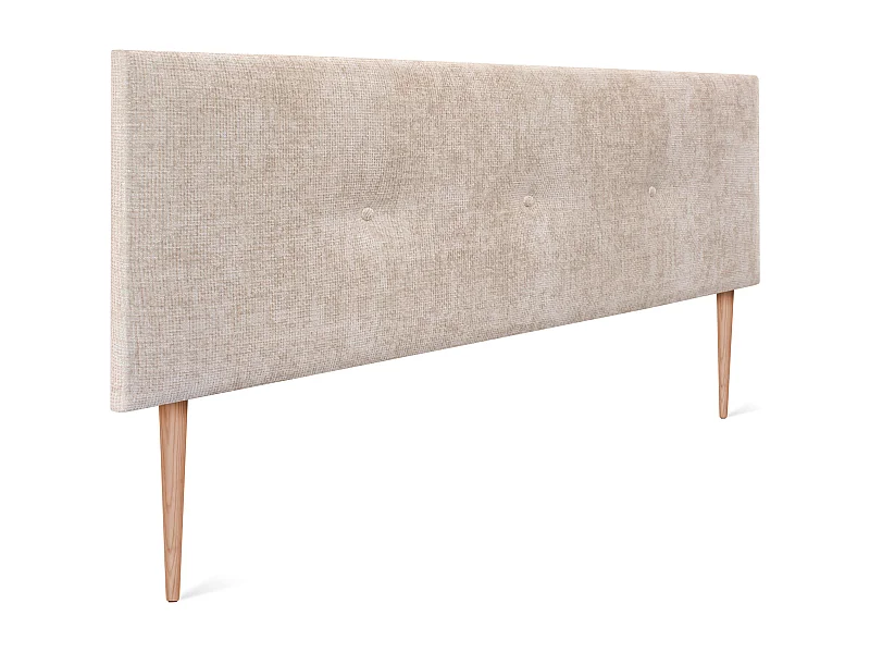 DHOME Hoofdeinde van natuurlijke wol met knopen 135x105cm met bedpoten 120/135 - Beige