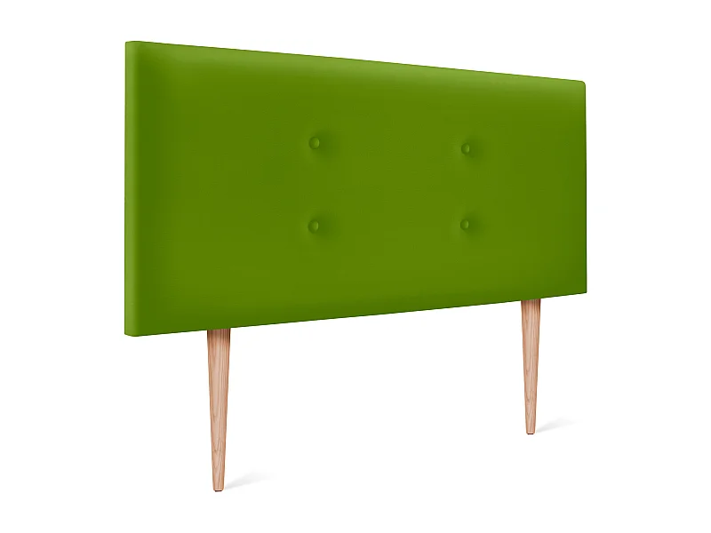 DHOME Tête de lit similicuir avec 2 rangées de boutons 105x105cm avec pieds Lits 105 - Vert