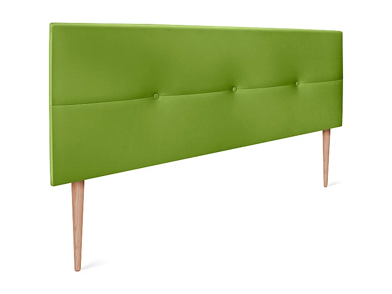 DHOME Tête de lit similicuir avec Boutons 145x105cm avec pieds Lits 135/140 - Vert