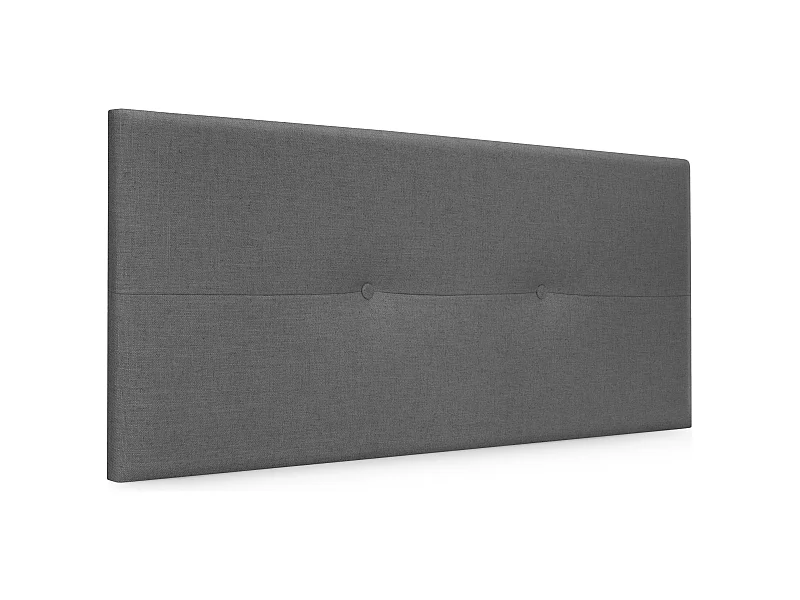 DHOME Natuurlijk linnen hoofdeinde met knopen 90x50cm bedden 80/90 - Donkergrijs
