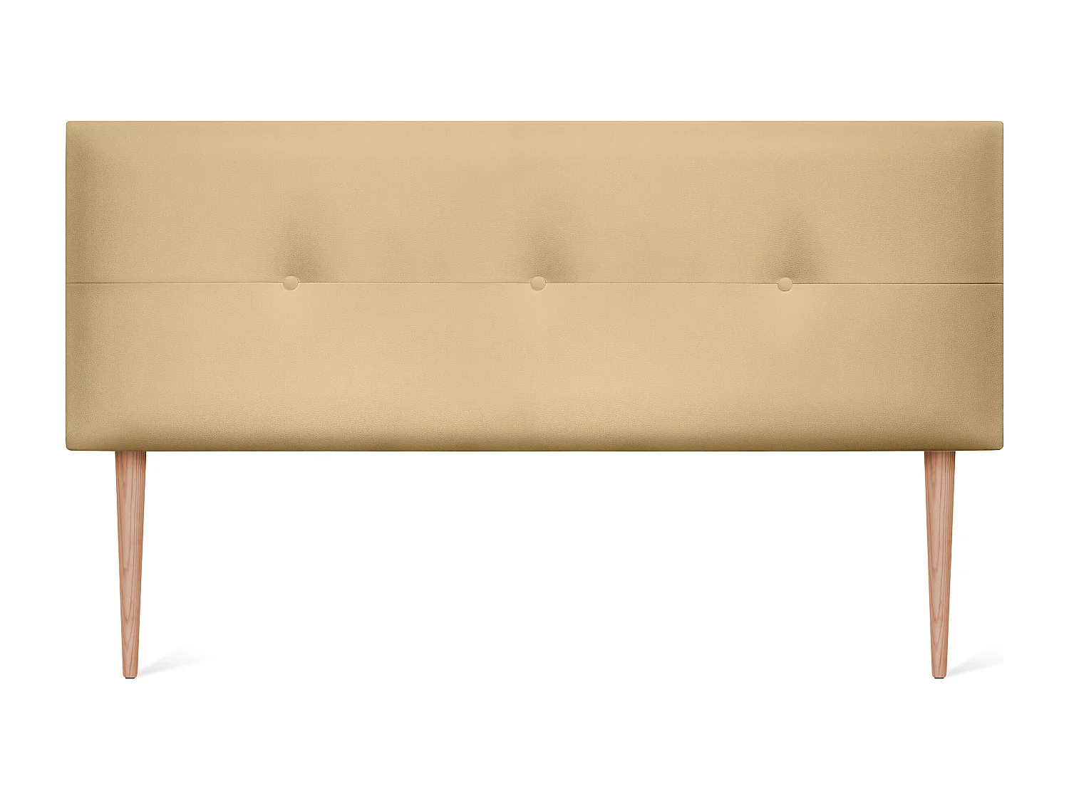 DHOME Cabeceira de  Couro sintético com Botões 145x105cm com Pernas Camas 135/140 - Baunilha
