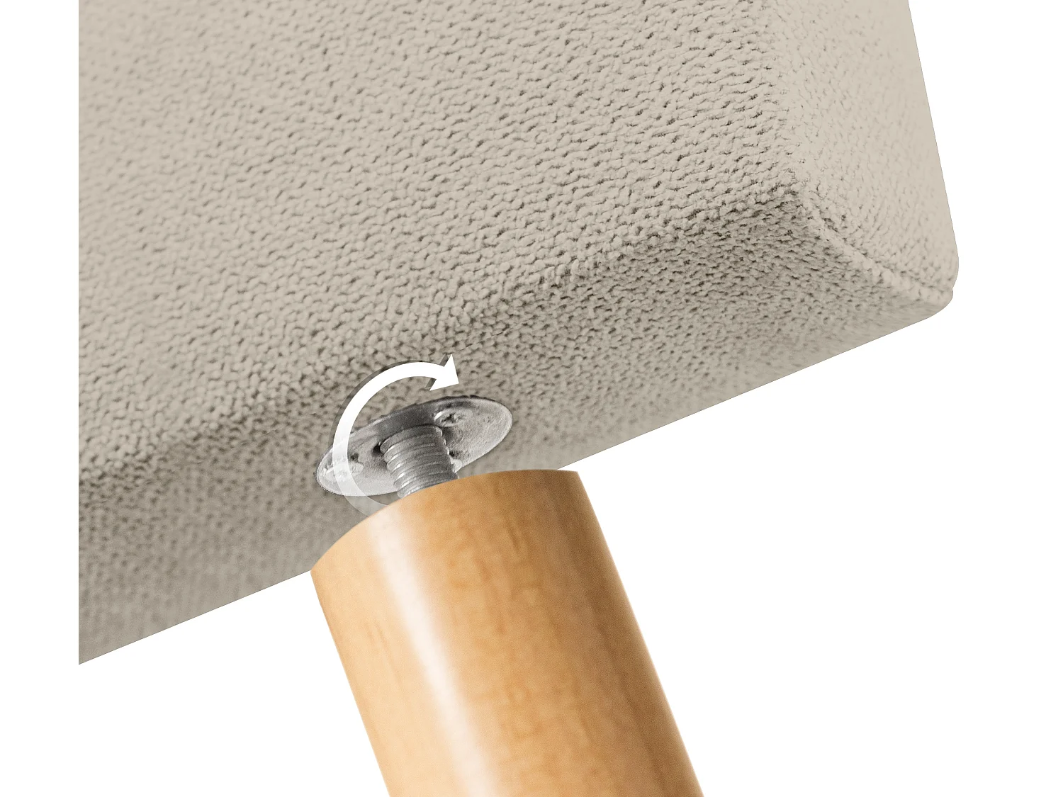 DHOME Tête de lit en tissu Aqualine lisse 105x105cm avec pieds Lits 105 - Beig