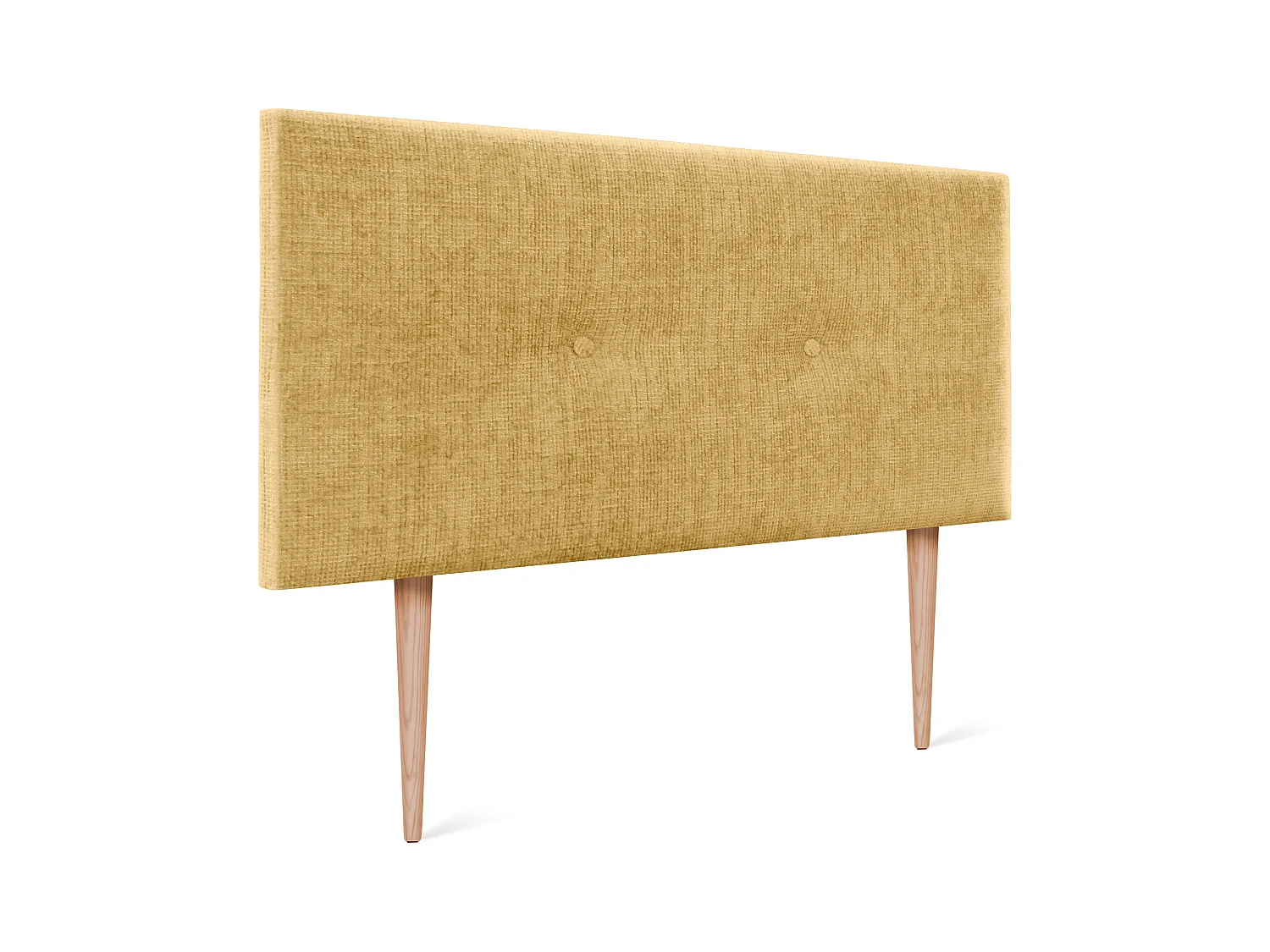 DHOME Tête de lit en laine naturelle avec Boutons 95x105cm avec pieds Lits 90 - Moutarde