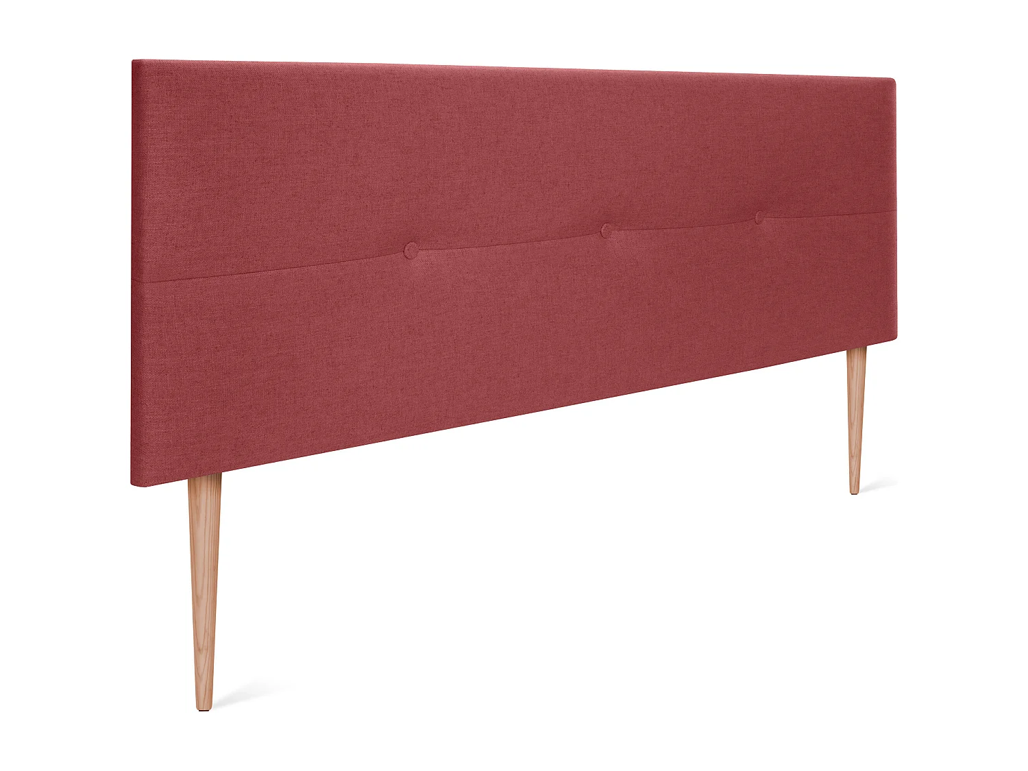 DHOME Tête de lit en lin naturel avec Boutons 145x105cm avec pieds Lits 135/140 - Rouge